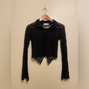 Pinkyotto Black Lace Top. Size XS